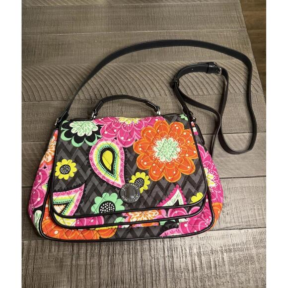 Vera Bradley Handbags - Vera Bradley Turnlock Crossbody Bag in Ziggy Zinnia pattern